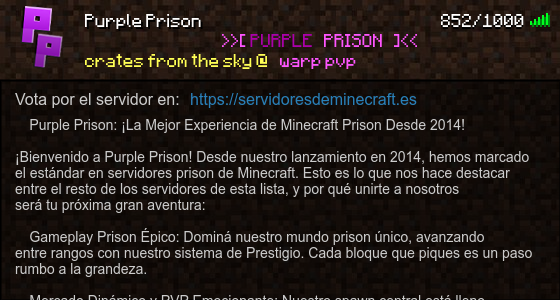 Purple Prison Servidor de Minecraft banner