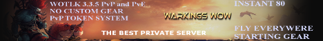 Warkings WoW 3.3.5 Instant 80 PvP Fly Everywere banner
