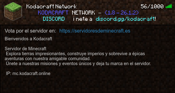 Kodacraft Network Servidor de Minecraft banner