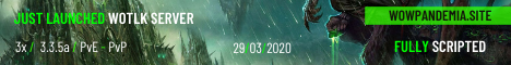 WoW Pandemia WOTLK 3x Blizzlike LAUNCH banner