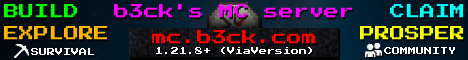 b3cks MC Server Vanilla Plus banner