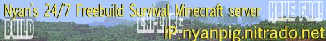 NyanPig 24/7 Freebuild Survival banner
