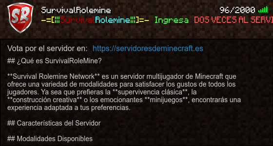 SurvivalRolemine banner