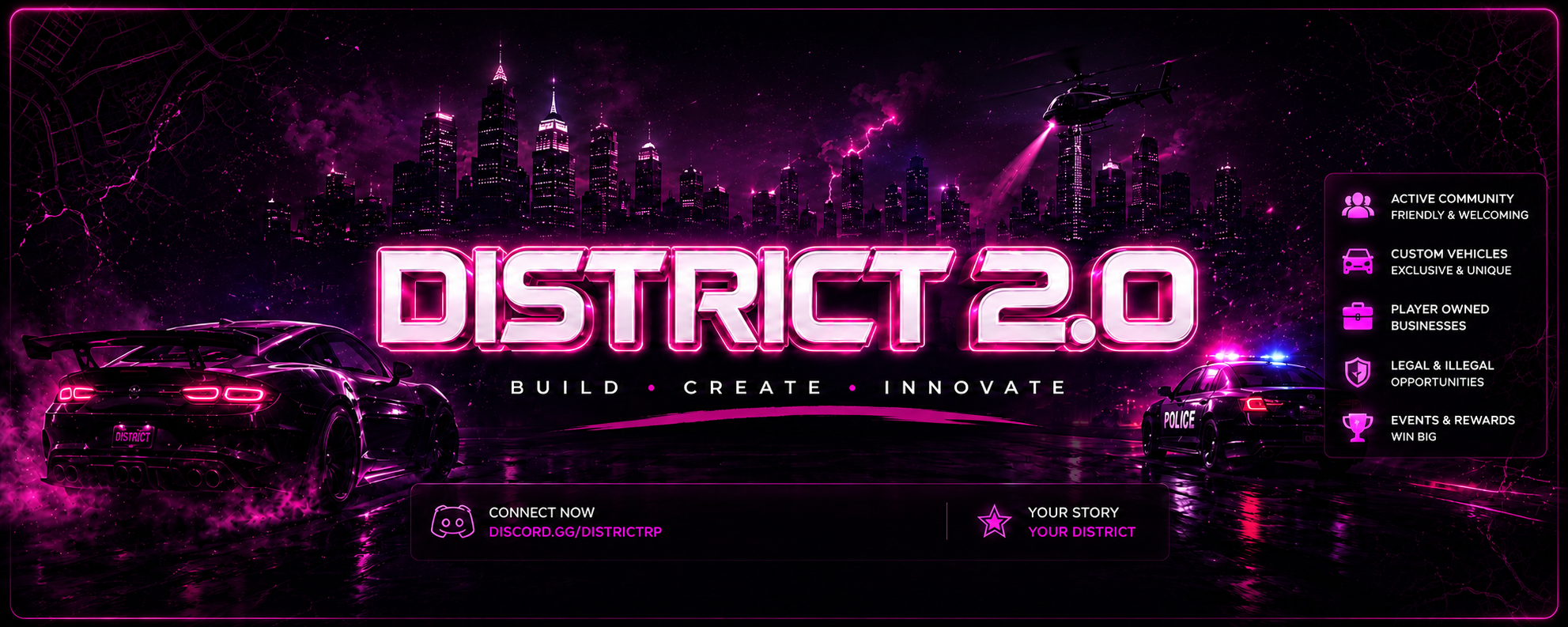 District RP 2.0 | Strictly [18+] | OFFICIAL LAUNCH banner