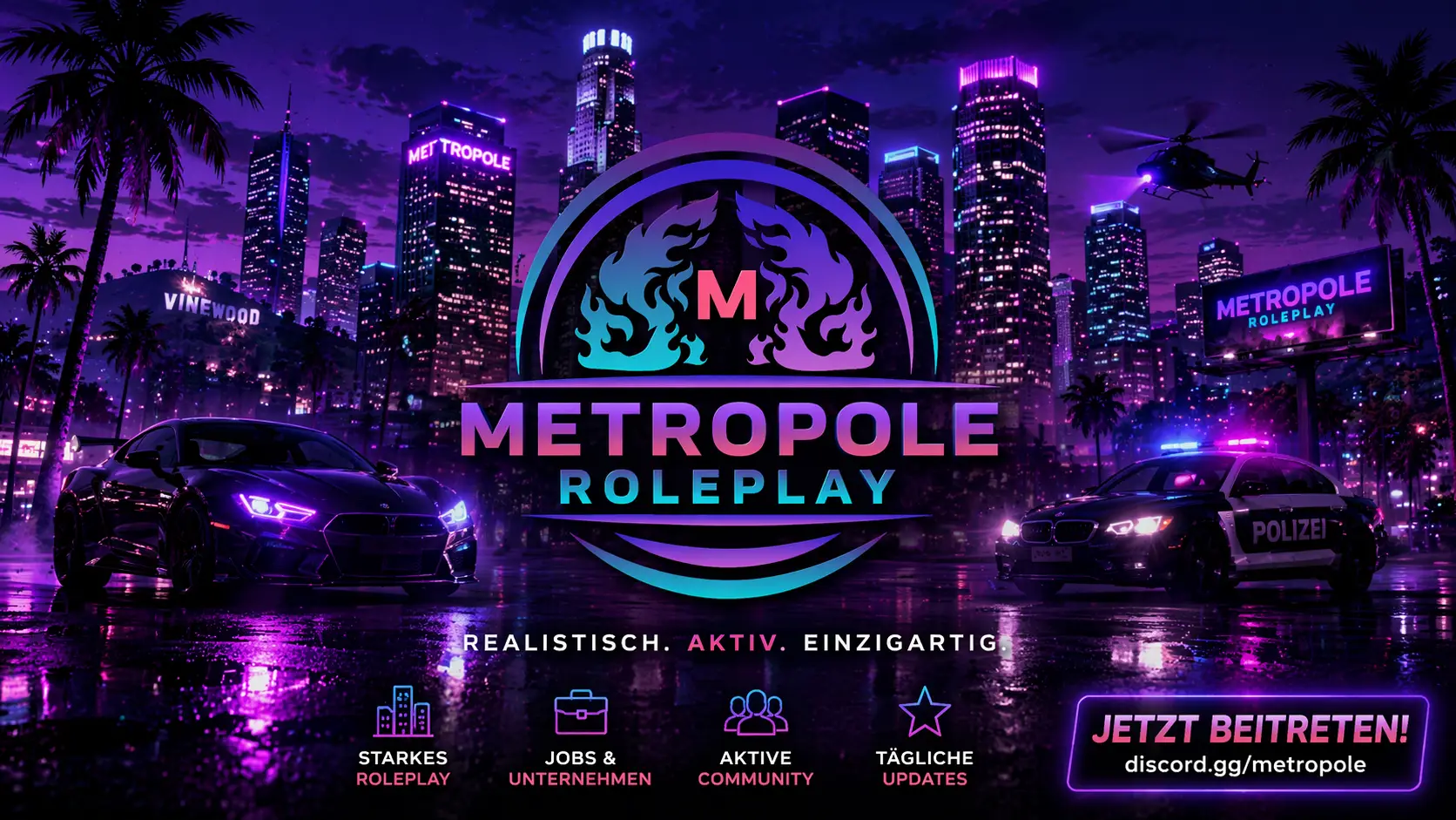 Metropole Roleplay | ESX Legacy | Realistisches German Roleplay banner