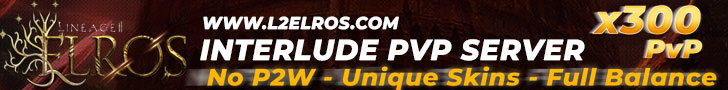 L2Elros x300 Interlude PvP Server | C4 x25 Mi... banner