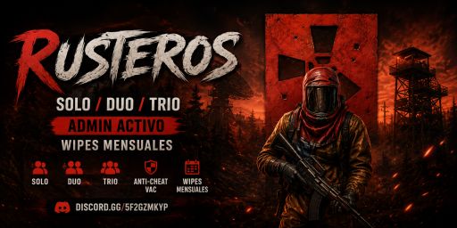 ESP RUSTEROS X5 | SOLO/DUO/TRIO | ACTIVE ADMIN | MONTHLY WIPE banner