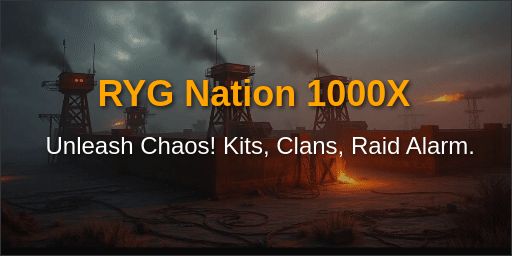 RYG Nation 1000X | Clans | Kits | SkinBox | RaidAlarm banner