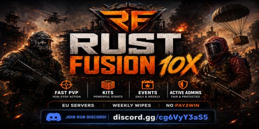 RustFusion EU 10x | Shop | Kits | Events | No BPs banner