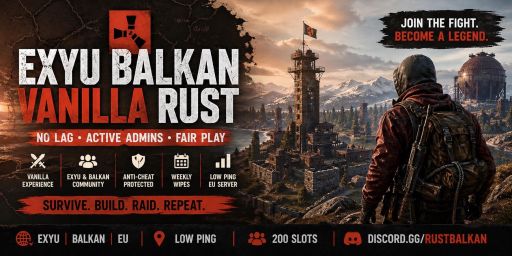ExYu Balkan Vanilla Rust | No Lag EU | 6.8 banner