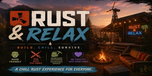 Rust & Relax | Noob Friendly | PvEvP | 3x | 0.5 Upkeep banner