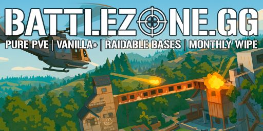 BattleZone.gg — Pure PvE | Vanilla+ | Raidable Bases banner