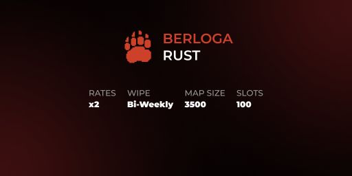 BerlogaRust | Vanilla 2x | Bi-Weekly | No Limit | RU/EU banner