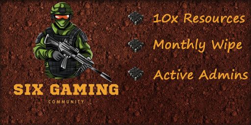 SIX GAMING | 5X No Team Limit | /kit /info /clan | banner