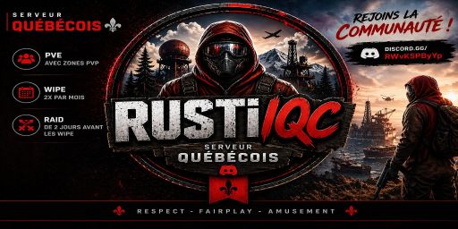 RustiQc | PVE / ZonesPVP | QC FR banner