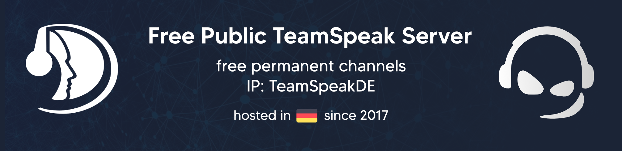TeamSpeakDE | Free Public TS3-Server | free channels since 2017 banner
