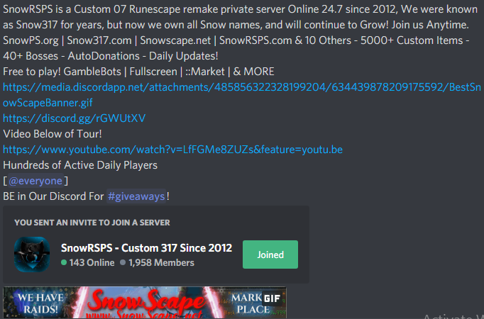 SnowRSPS - Google us screenshot